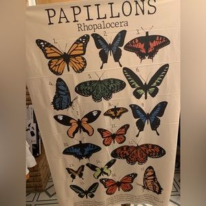 Papillons Rhopalocera Butterfly Chart Tapestry - Multicolor